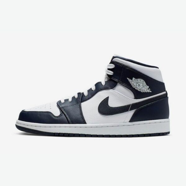 Air Jordan 1 Mid 'White Obsidian Metallic Gold'