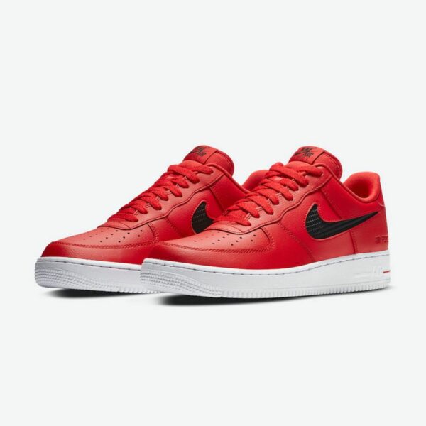 Nike Air Force 1 Low "Cut Out Swoosh Red Black" - Зображення 3