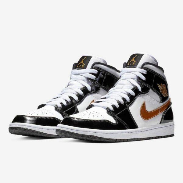 Air Jordan 1 Mid Patent 'Black Gold' - Зображення 3