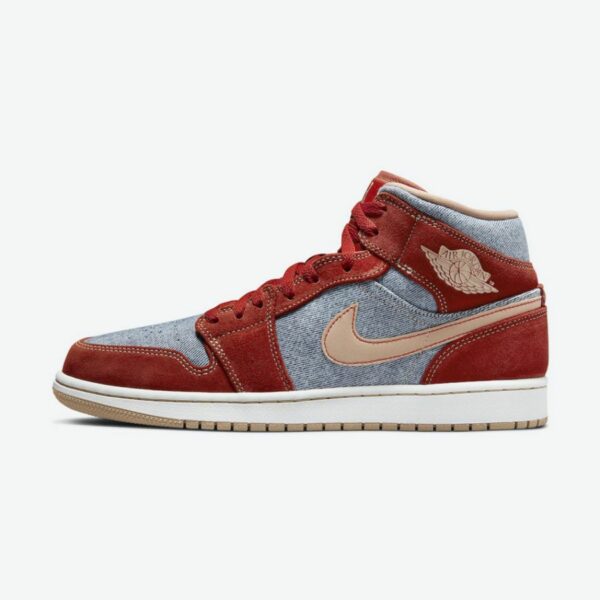 Air Jordan 1 Mid 'Denim Red'