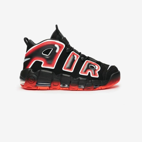 Nike Air More Uptempo Black White Laser Crimson - Зображення 6