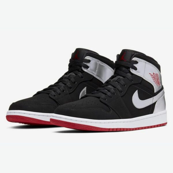 Air Jordan 1 Mid 'Black Metallic Silver' - Зображення 3