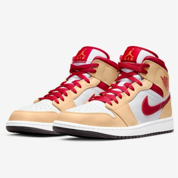 Air Jordan 1 Mid Light Curry Cardinal - Зображення 5