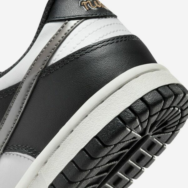 Nike Dunk Low Black White Metallic GS - Зображення 8