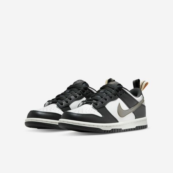 Nike Dunk Low Black White Metallic GS - Зображення 3
