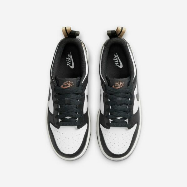 Nike Dunk Low Black White Metallic GS - Зображення 6