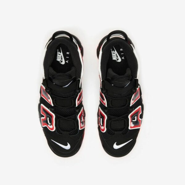 Nike Air More Uptempo Black White Laser Crimson - Зображення 5