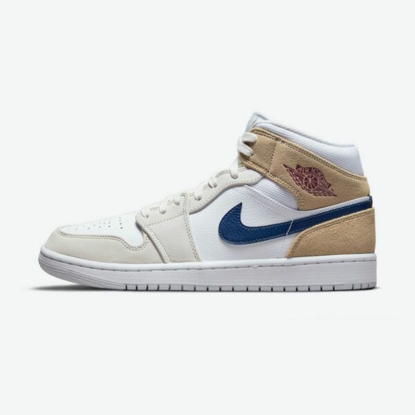 Air Jordan 1 Mid 'White Khaki Blue Void'