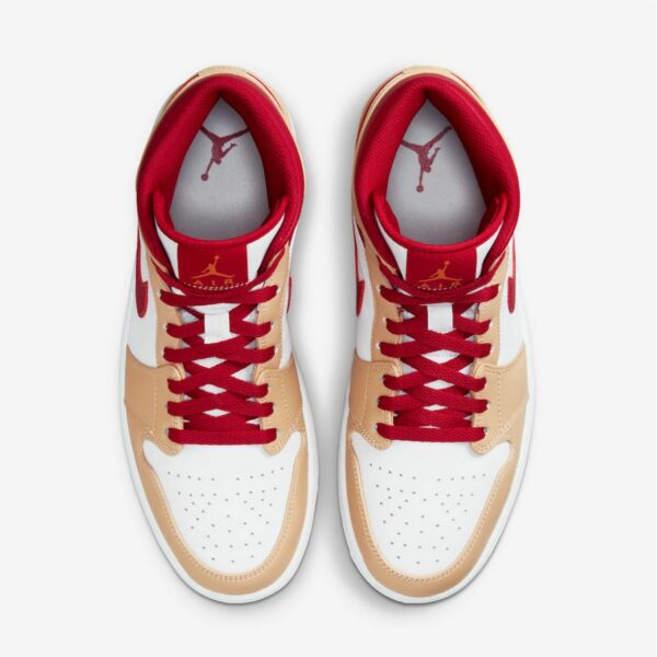 Air Jordan 1 Mid Light Curry Cardinal - Зображення 6