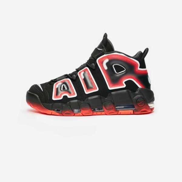 Nike Air More Uptempo Black White Laser Crimson