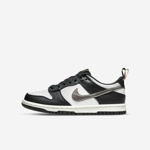 Nike Dunk Low Black White Metallic GS