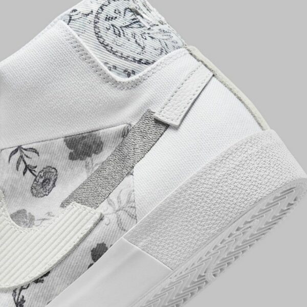 Nike SB Zooom Blazer Mid Edge Floral White Grey - Зображення 4