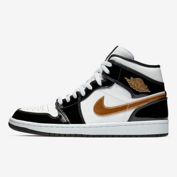 Air Jordan 1 Mid Patent 'Black Gold'
