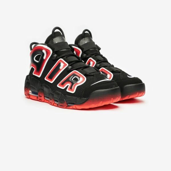 Nike Air More Uptempo Black White Laser Crimson - Зображення 3