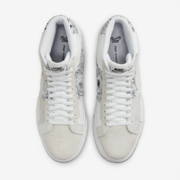 Nike SB Zooom Blazer Mid Edge Floral White Grey - Зображення 7