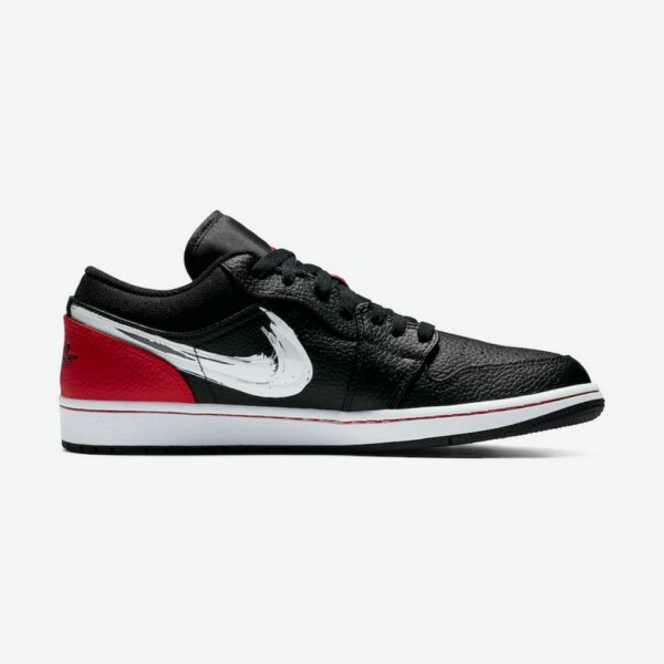 Air Jordan 1 Low 'Brushstroke Swoosh - Black Red' - Зображення 2