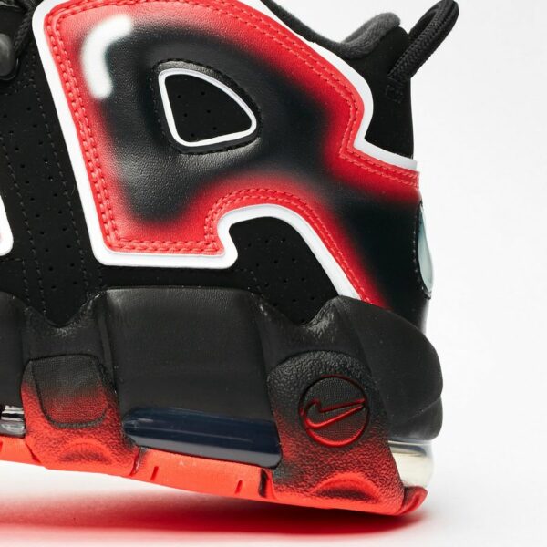 Nike Air More Uptempo Black White Laser Crimson - Зображення 7