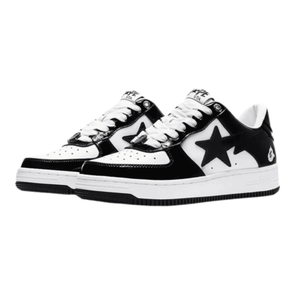 A Bathing Ape Bape Sta Patent Leather Black White