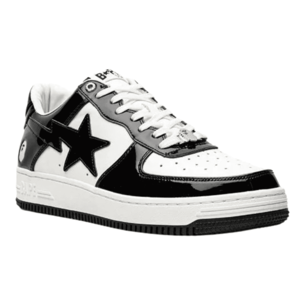 A Bathing Ape Bape Sta Patent Leather Black White - Зображення 3