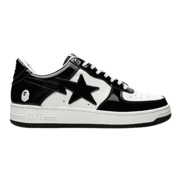 A Bathing Ape Bape Sta Patent Leather Black White - Зображення 4