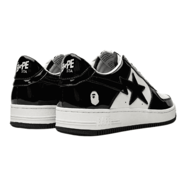 A Bathing Ape Bape Sta Patent Leather Black White - Зображення 2