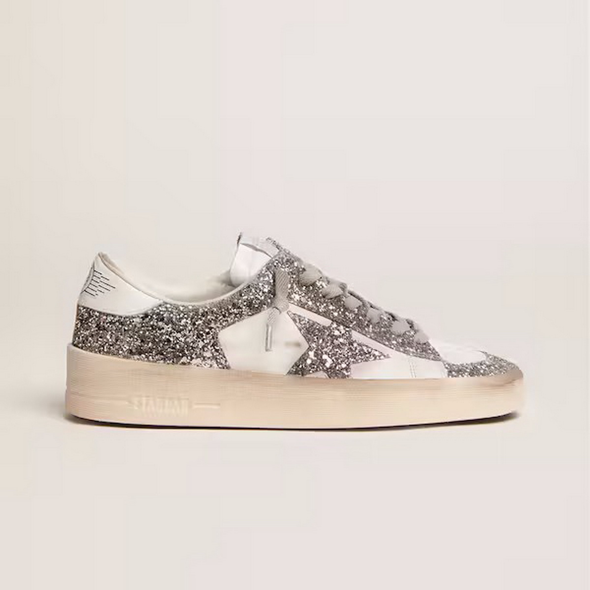 Golden Goose Stardan in white leather and glitter