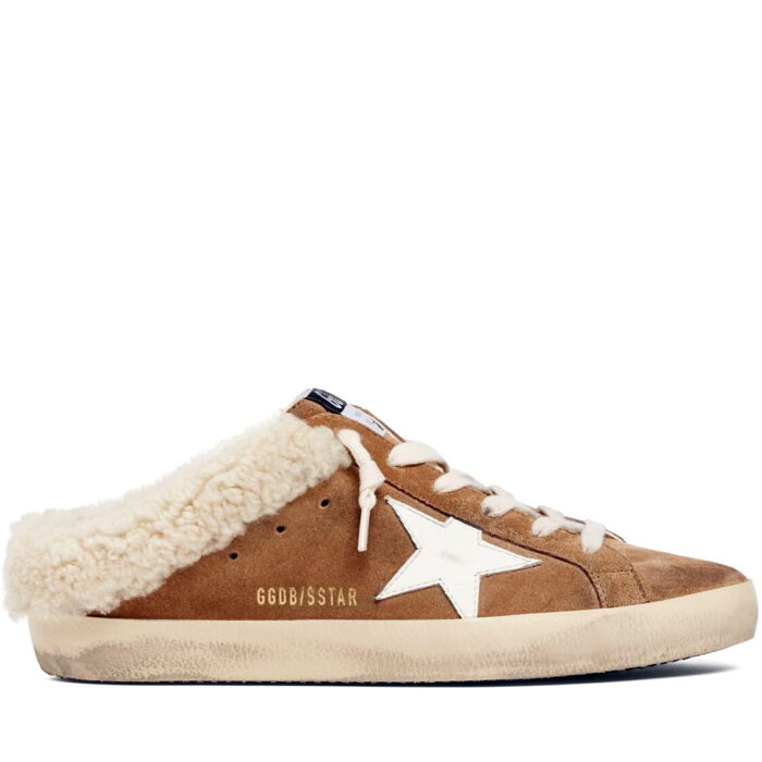 Golden Goose Super-Star Sabot Suede Upper Leather Star Shearling Lining Sneakers