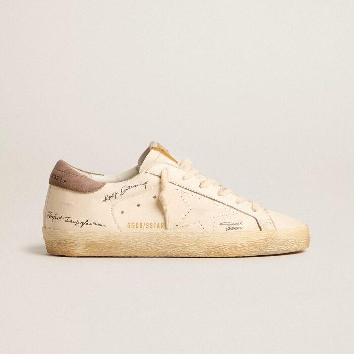 Golden Goose Women's Super-Star in nappa leather with perforated star and suede heel tab