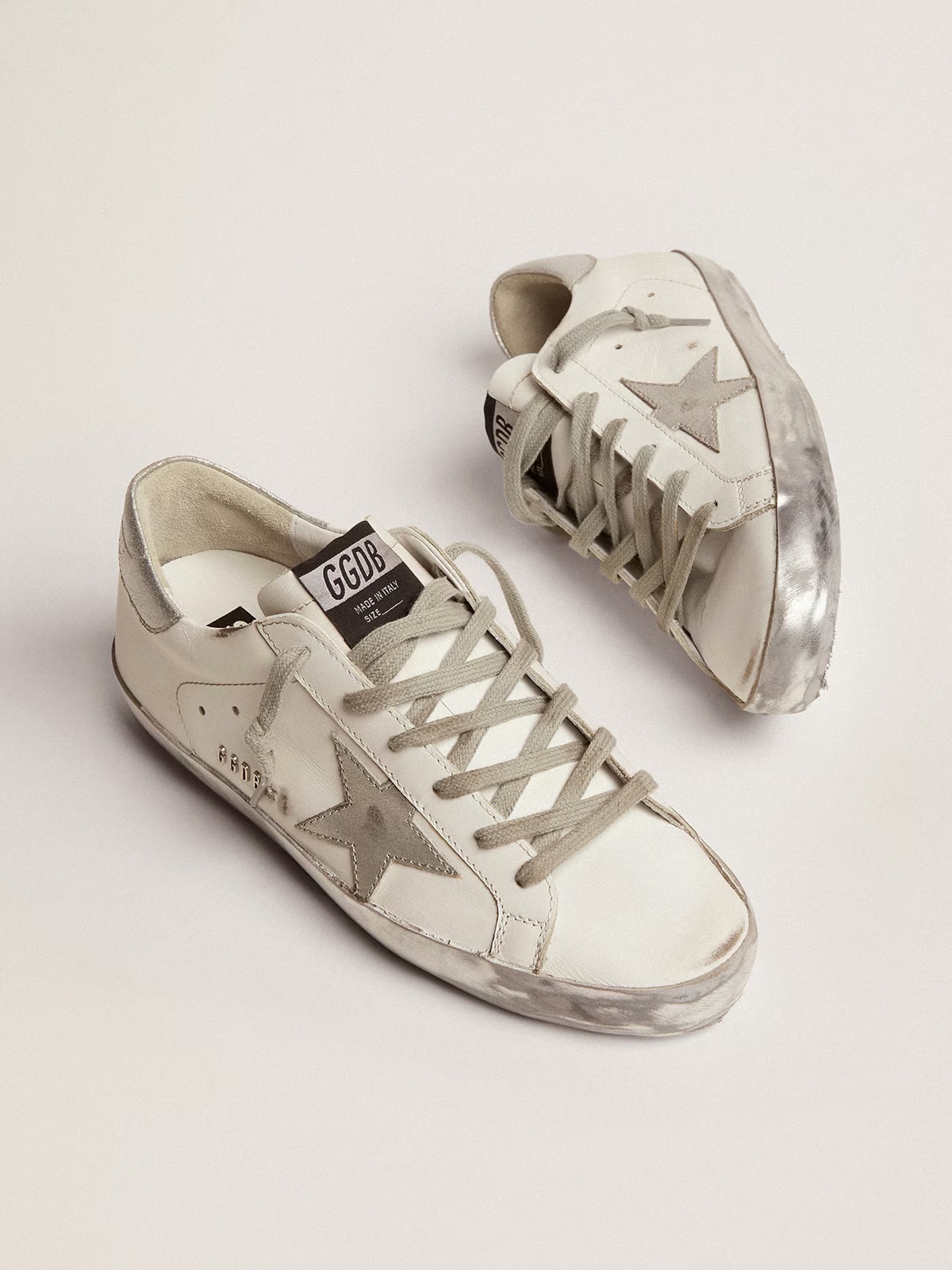 Golden Goose Super-Star with silver sparkle foxing and metal stud lettering - Зображення 2