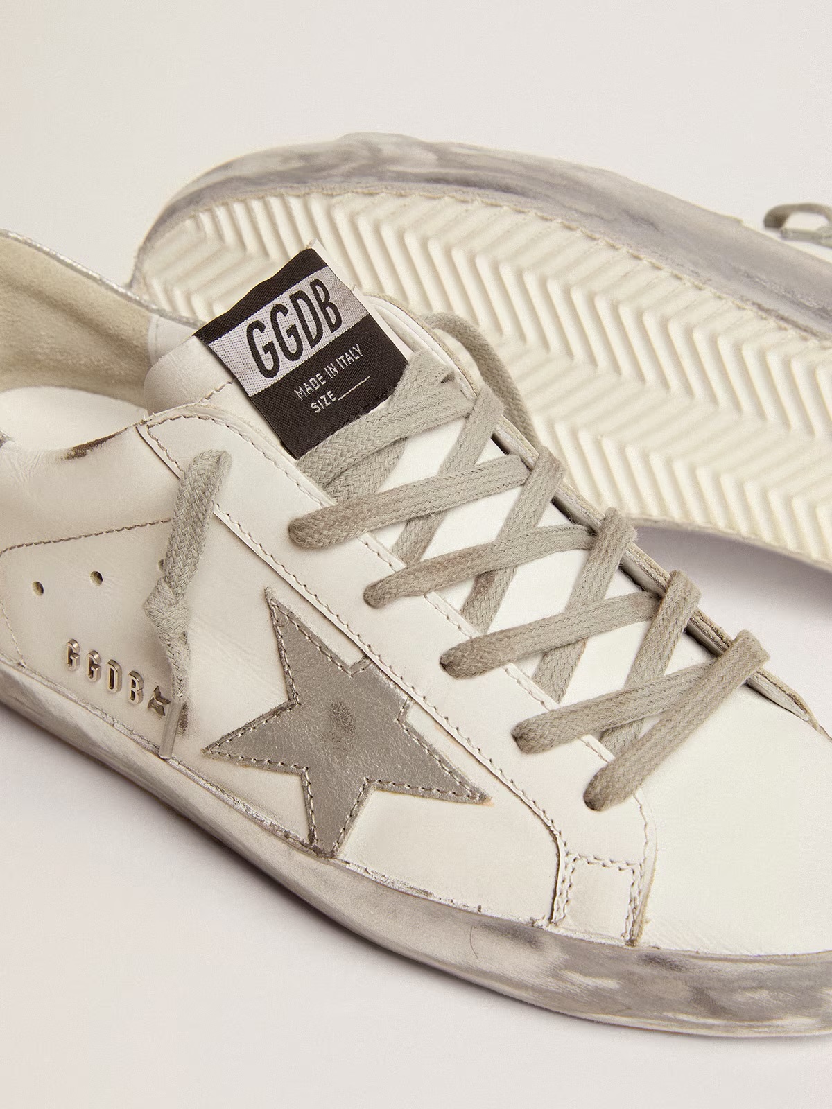 Golden Goose Super-Star with silver sparkle foxing and metal stud lettering - Зображення 5