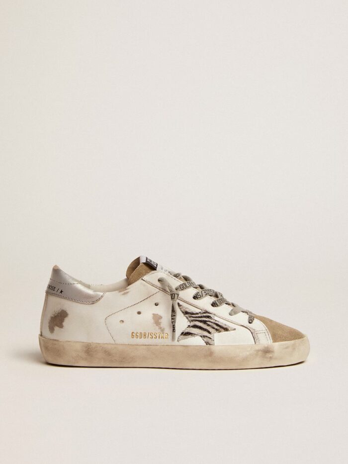 Golden Goose Super-Star with zebra print pony skin star