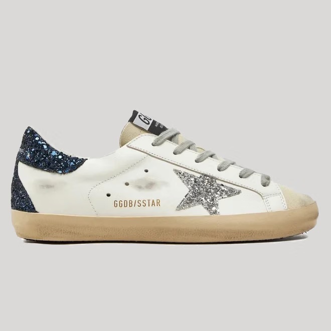 Golden Goose White Glitter Super-Star Sneakers