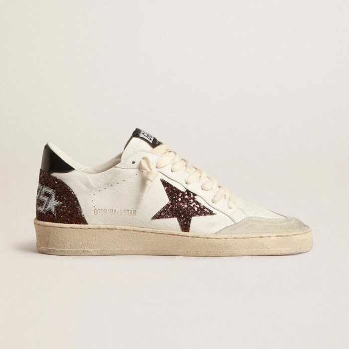 Ball Star in nappa with glitter star and black nappa heel tab