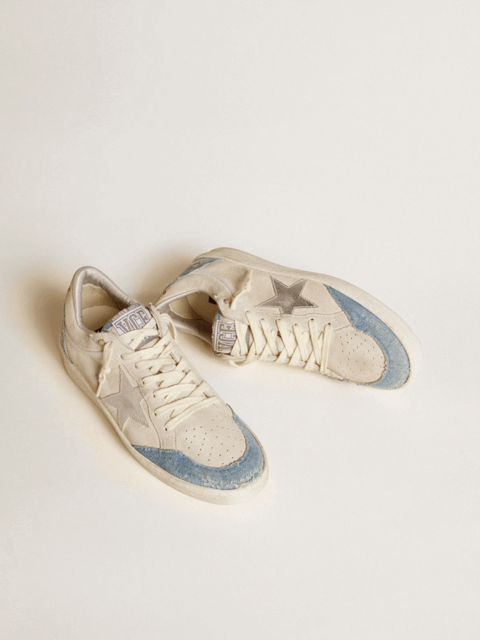 Ball Star LTD in suede with metallic leather star and denim inserts