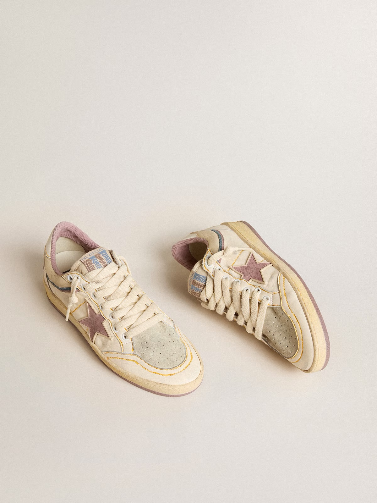Golden Goose Ball Star women’s sneakers in nappa leather with mauve TPU star and leather heel tab - Зображення 3