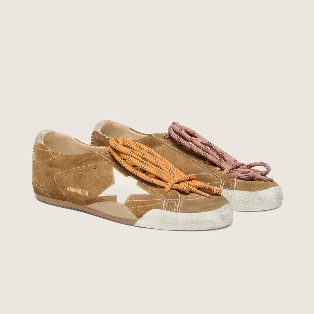 Golden Goose True-Star women’s sneakers in tobacco suede with white star and platinum heel tab - Зображення 3
