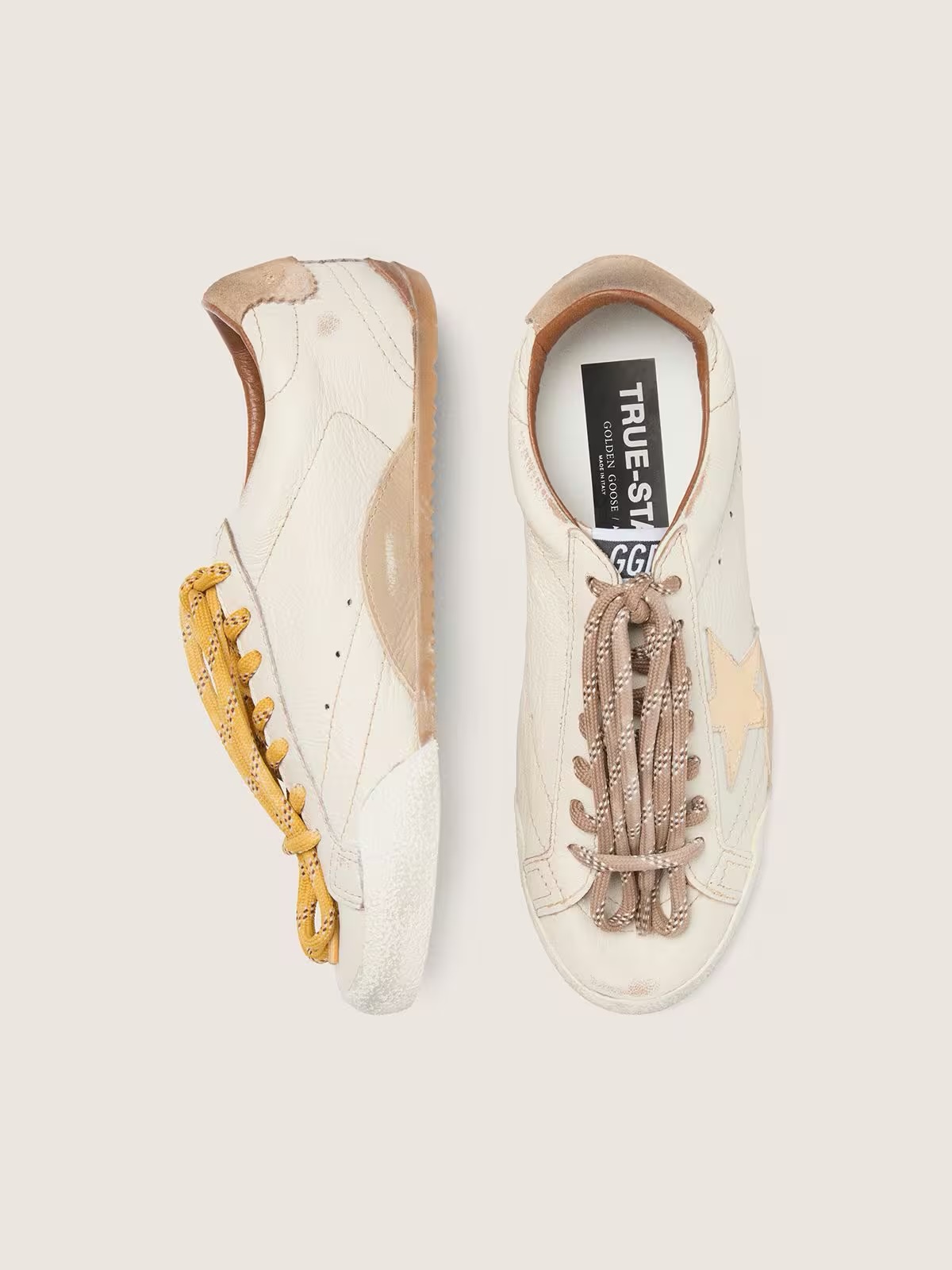 Golden Goose True-Star women’s sneakers in white nappa with gold star and beige suede heel tab - Зображення 6