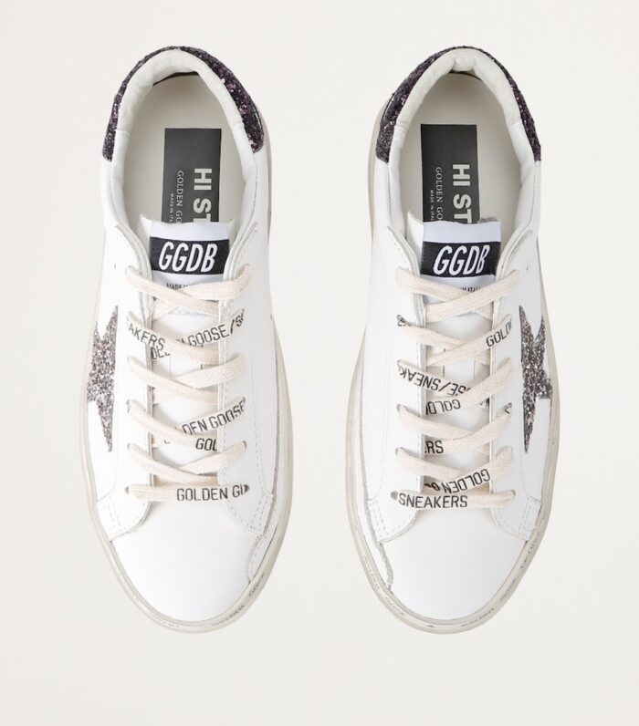 GOLDEN GOOSE Leather Embellished Hi Star Sneakers