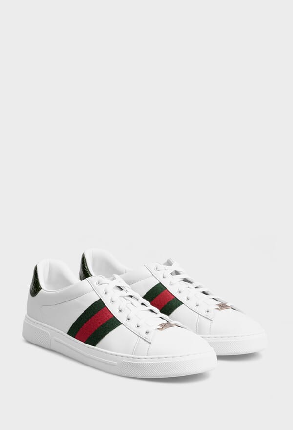 ШКІРЯНІ КЕДИ ACE GUCCI 757892 124/0A1 - Зображення 2