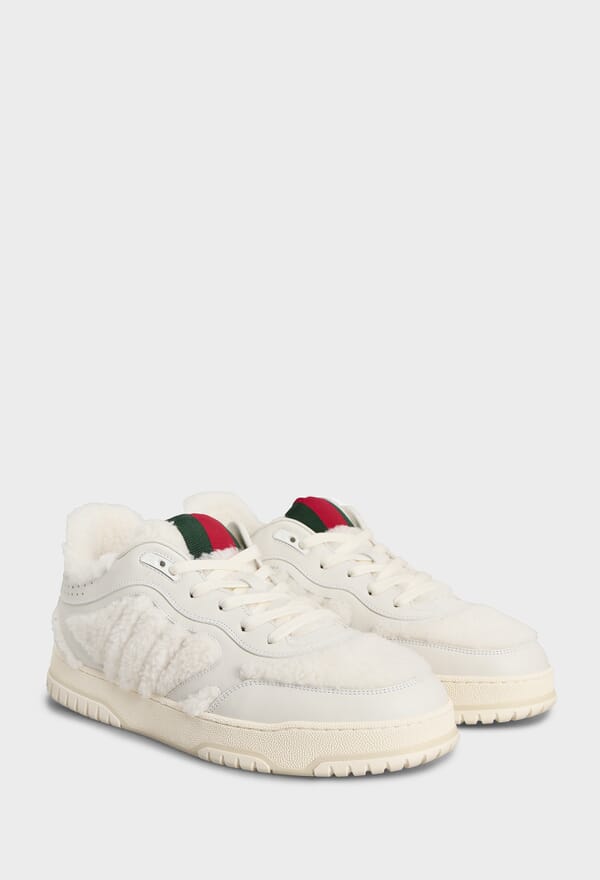 ШКІРЯНІ КРОСІВКИ З ХУТРОМ RE-WEB GUCCI 800179 224/1I1M - Зображення 2