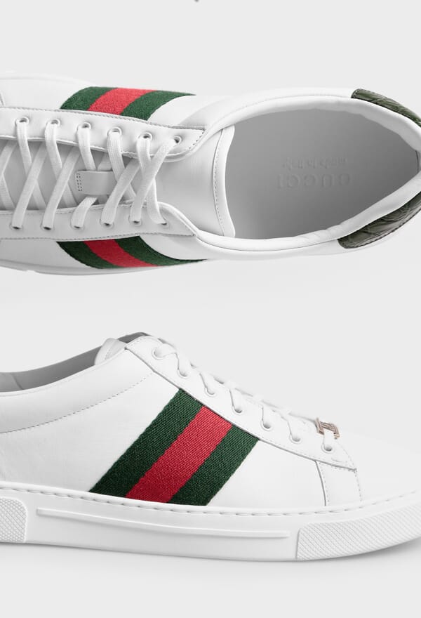 ШКІРЯНІ КЕДИ ACE GUCCI 757892 124/0A1 - Зображення 4