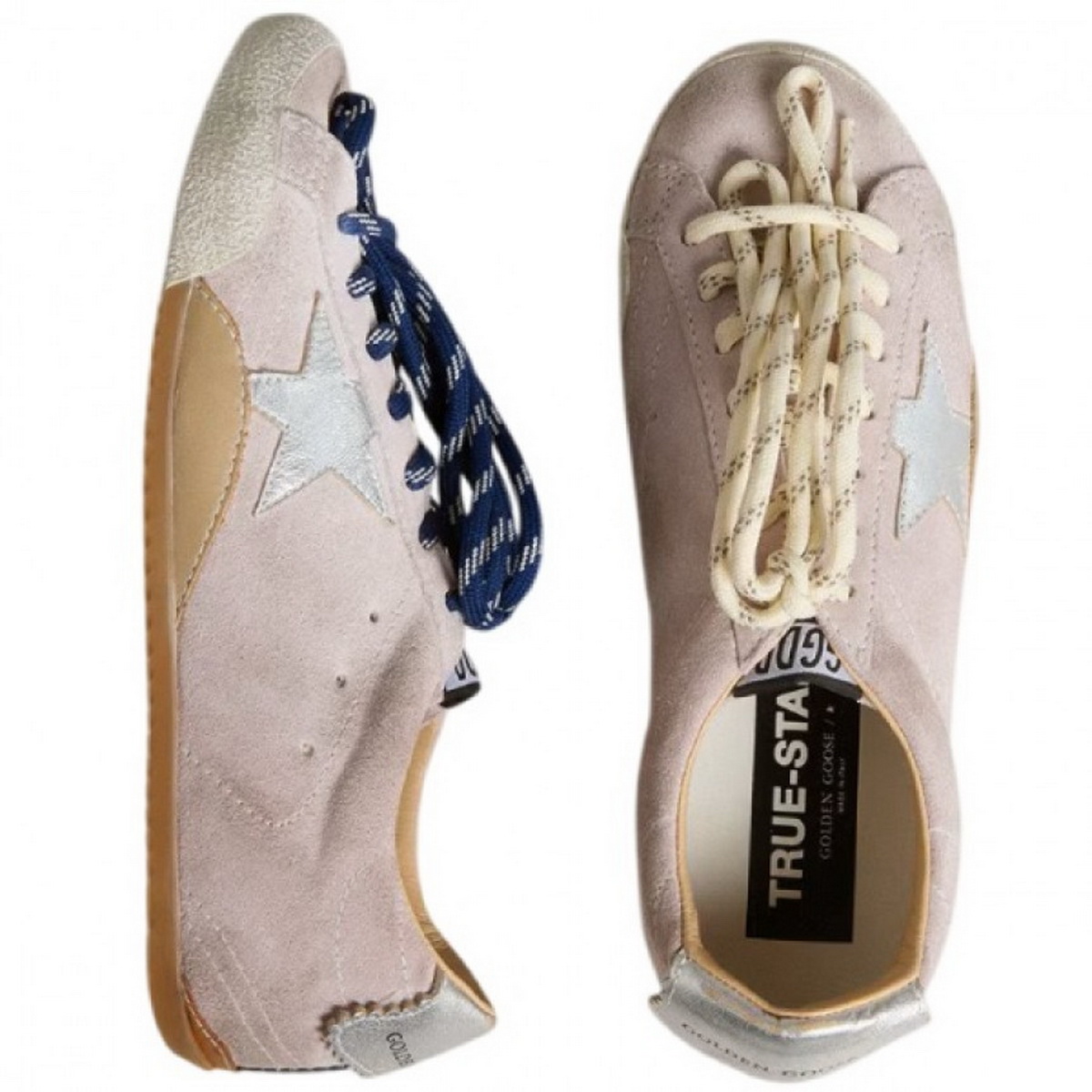 Women's True-Star in pastel pink suede with silver star and heel tab - Зображення 3